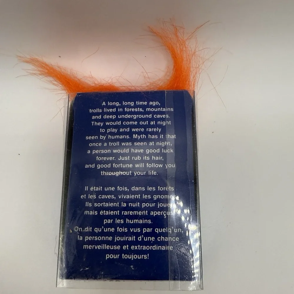 Vintage Mini Troll‎ Doll Russ- Good Luck Pocket Troll - Orange Hair